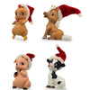 Chick, Piglet, Calf and Pony in Santa Hats- Christmas Ornaments 3 Inches by BestPysanky