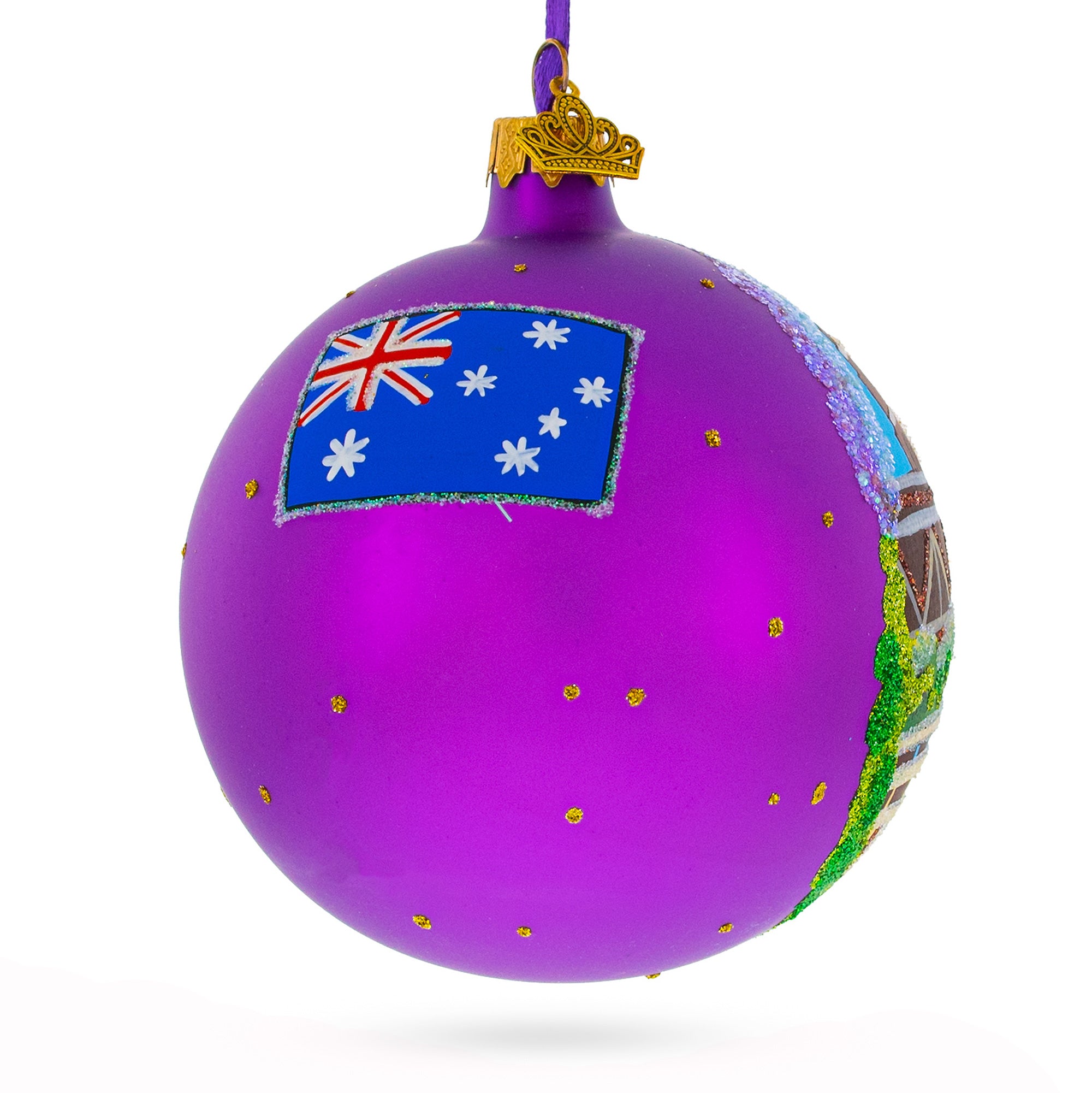 Harbor Bridge, Sydney, Australia Glass Ball Christmas Ornament 4 InchesUkraine , dimensions in inches: 4 x 4 x 4