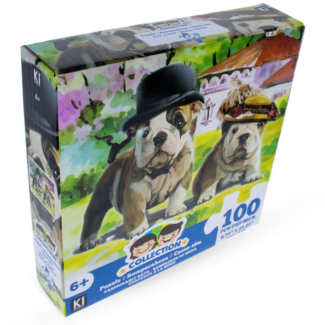 100 Piece Two Bulldogs Puzzle in  color