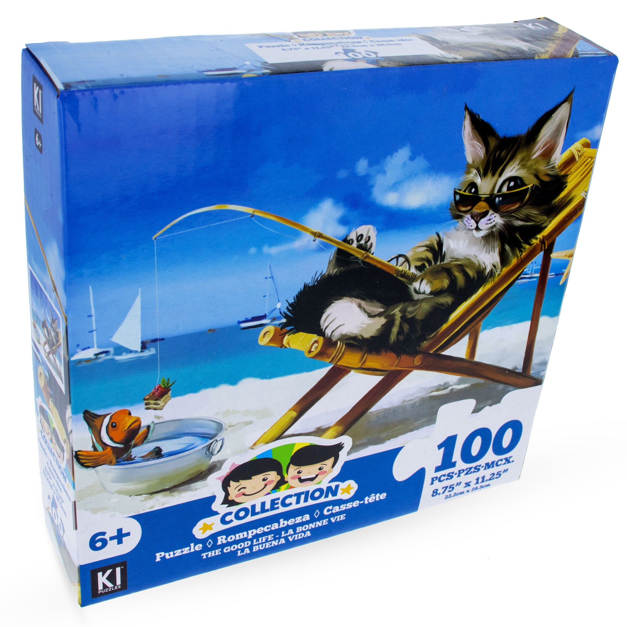 100 Piece Cat on Vacation Puzzle in Multi color