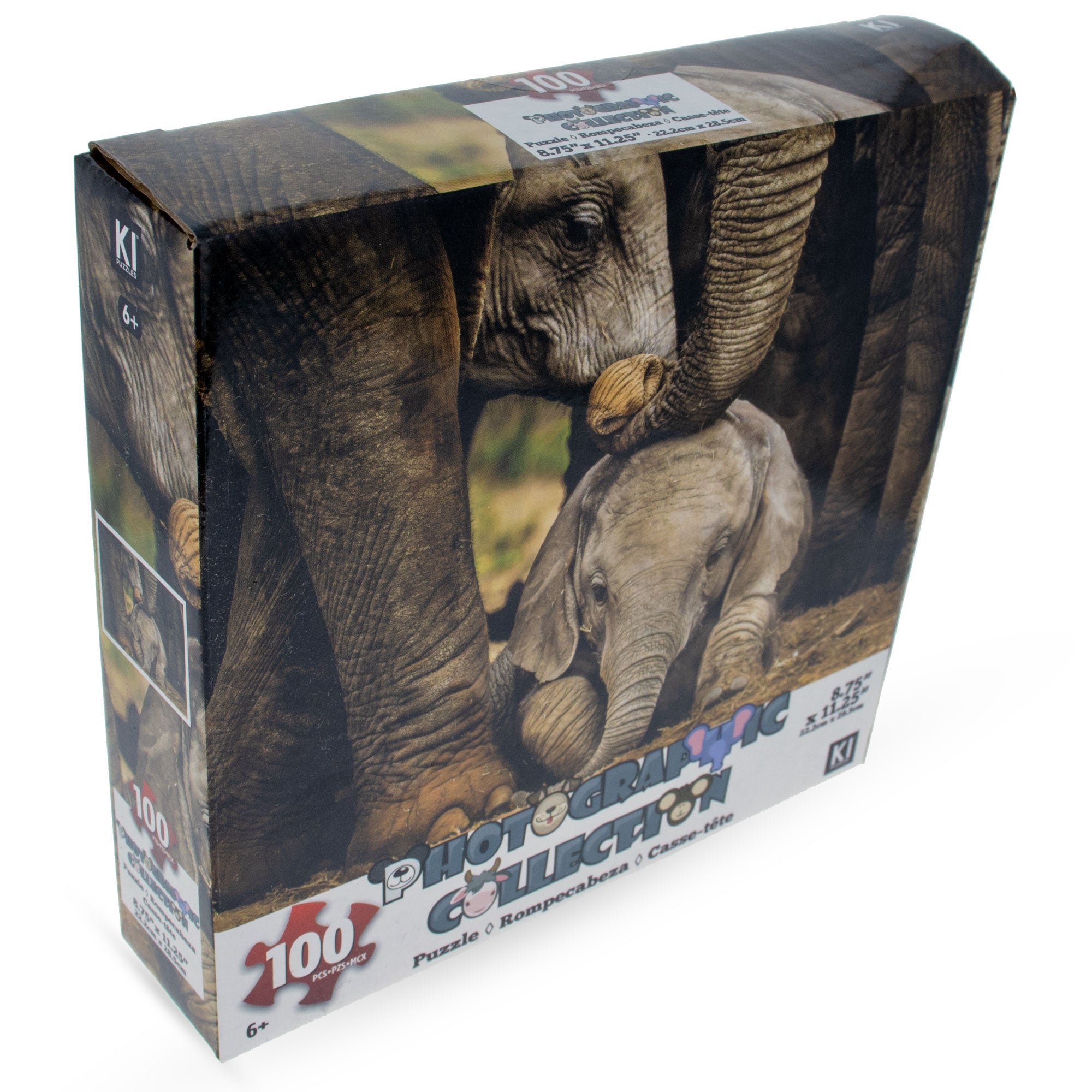 100 Piece Elephant Family Puzzle in Multi color