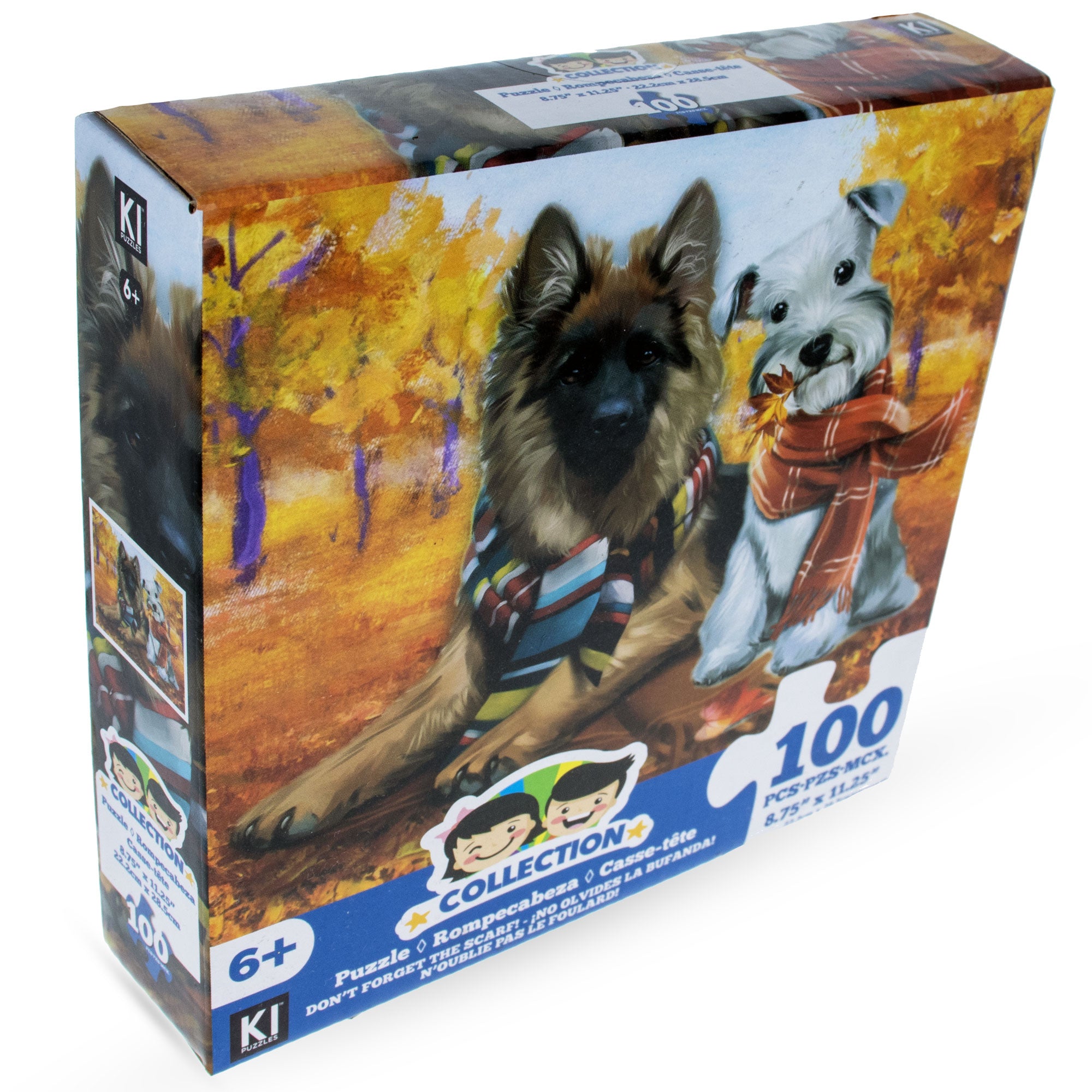 100 Piece Two Dogs at Forest Preserve Puzzle in Multi color