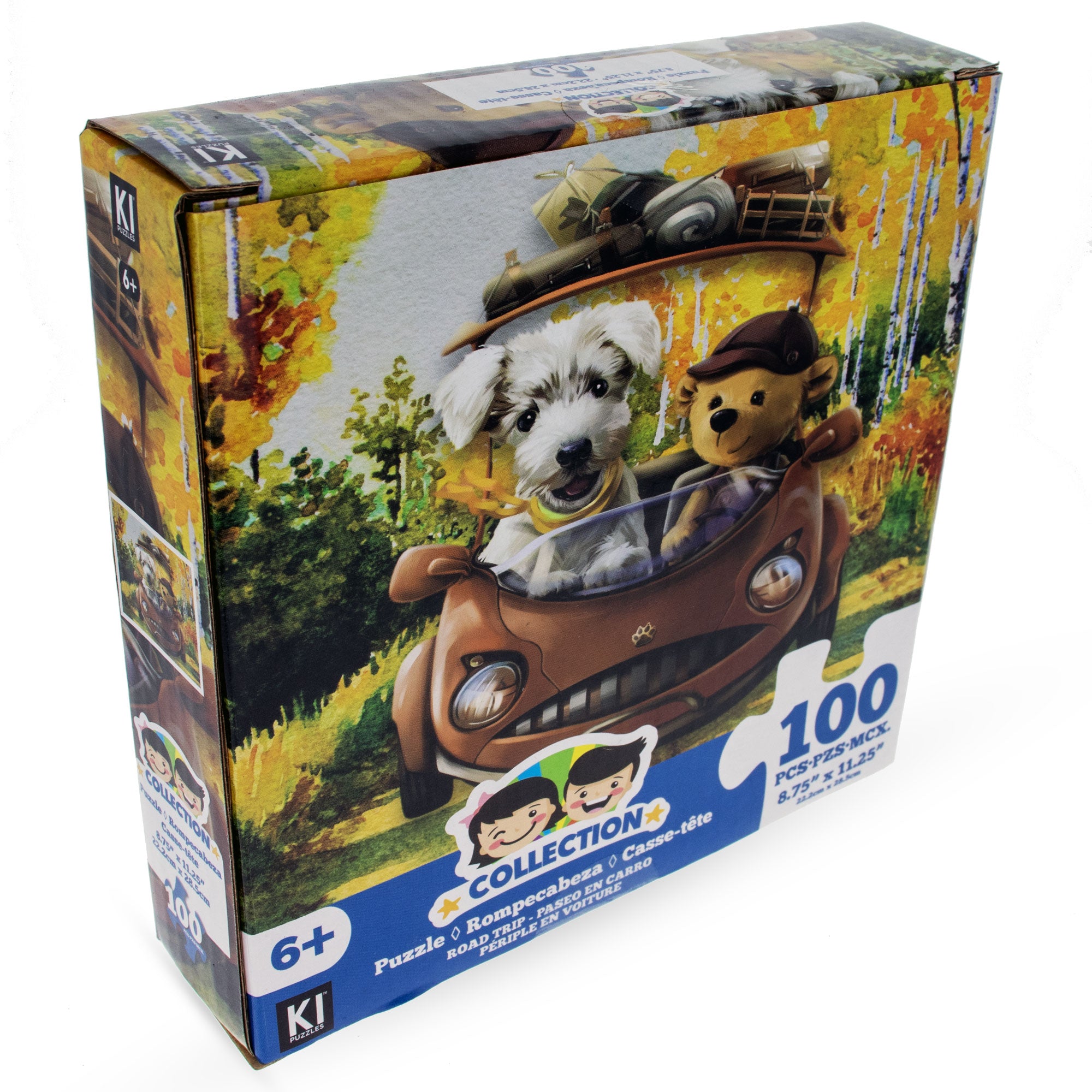 100 Piece Dog with Bear Traveling Puzzle in Multi color