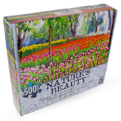 100 Spring Tulips Park Puzzle in  color