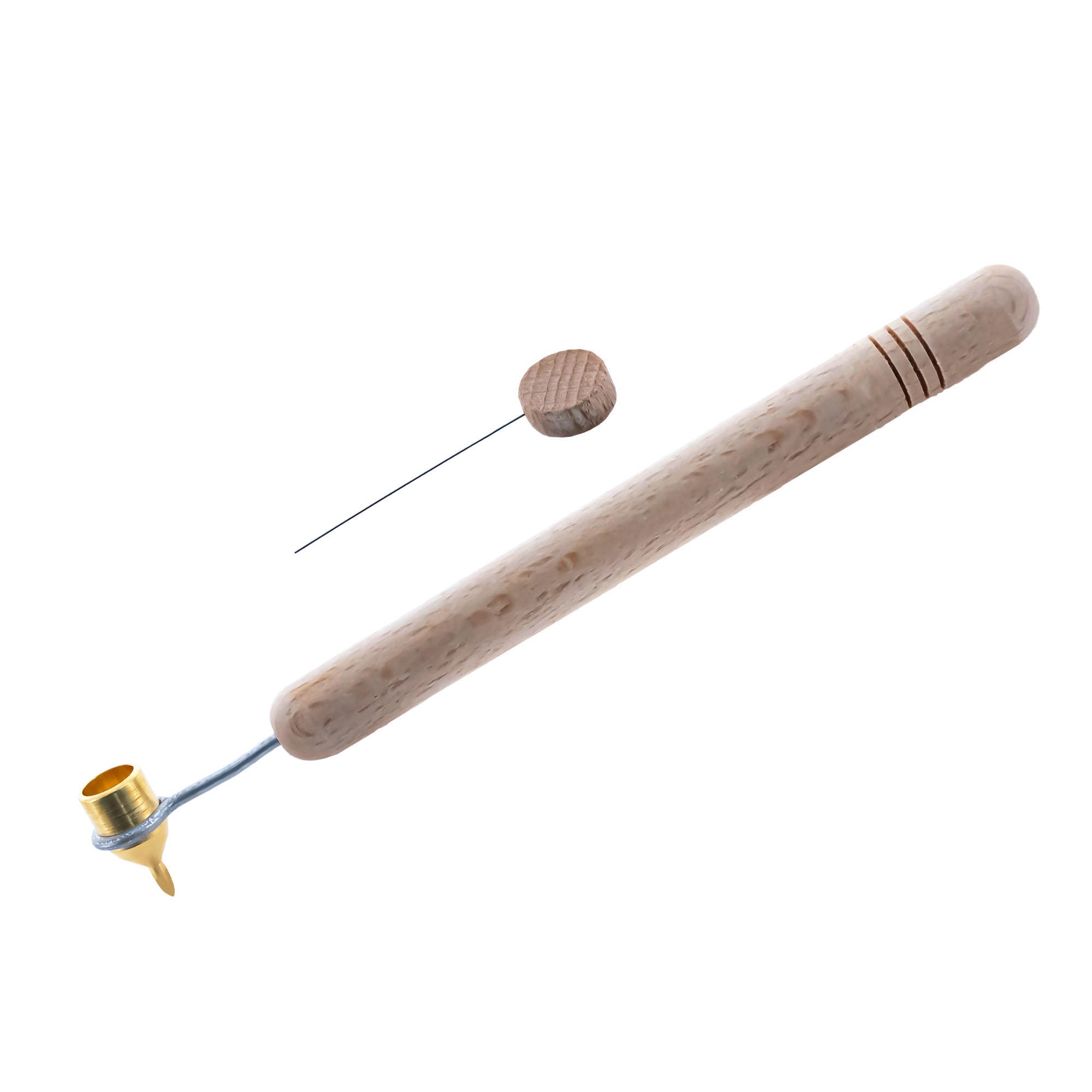 0.3 mm Fine Brass Tip Wooden Handle Kistka (Hot Wax Pen) in Beige color