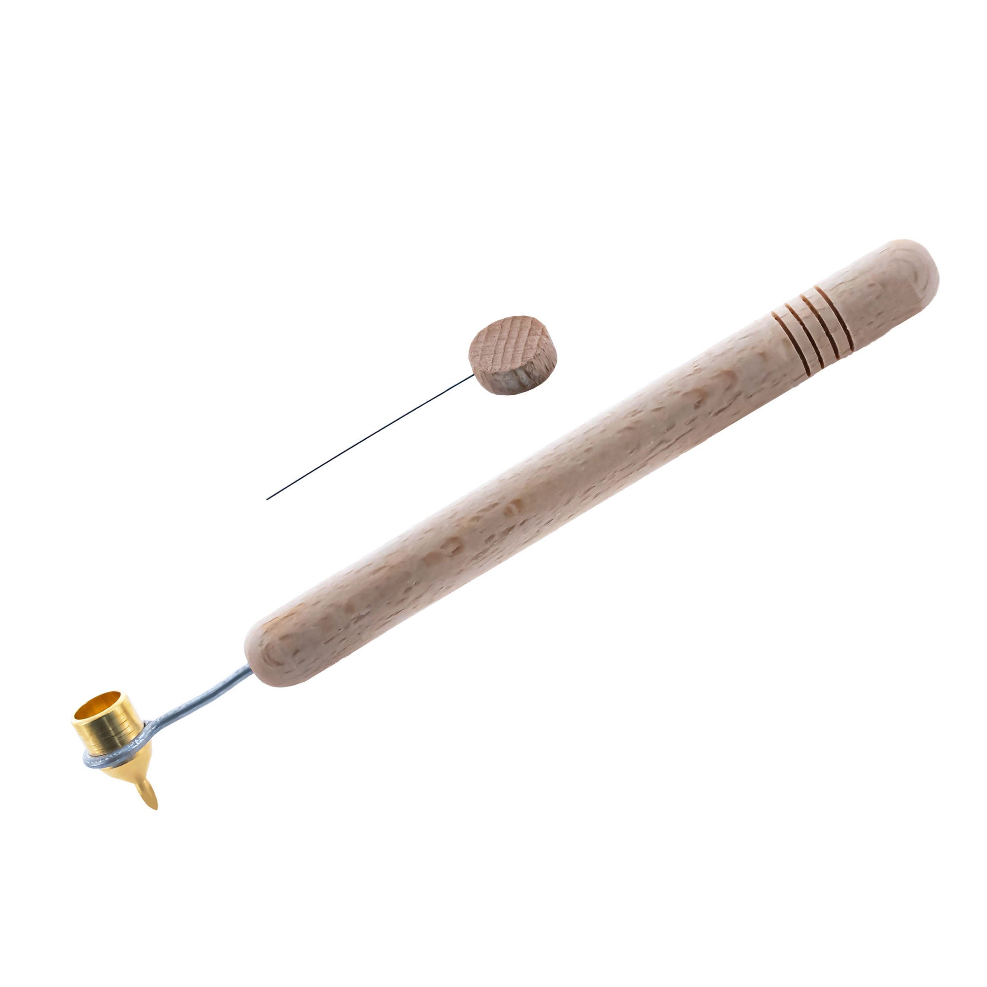 0.4 mm Medium Brass Tip Wooden Handle Kistka (Hot Wax Pen) in Beige color