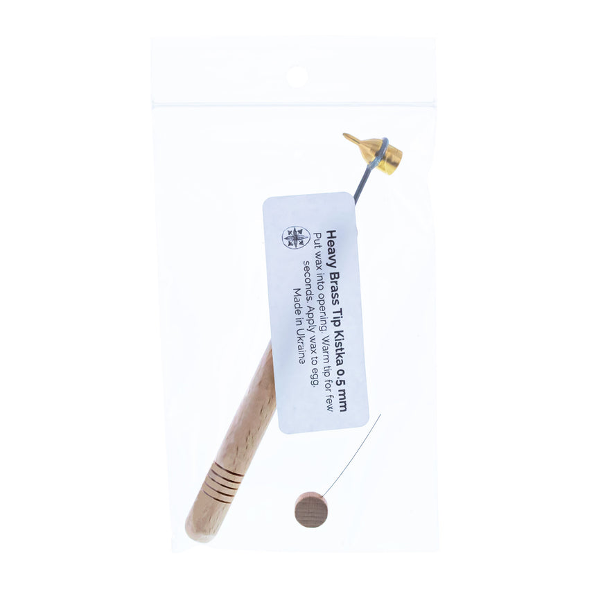 0.7 mm Extra Heavy Brass Tip Wood Handle Kistka (Hot Wax Pen)