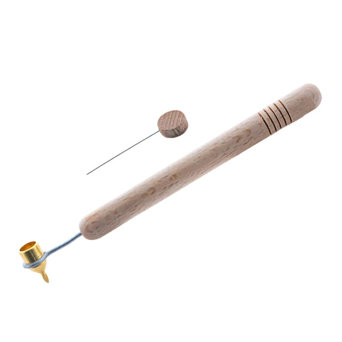 0.5 mm Heavy Brass Tip Wood Handle Kistka (Hot Wax Pen) in Beige color