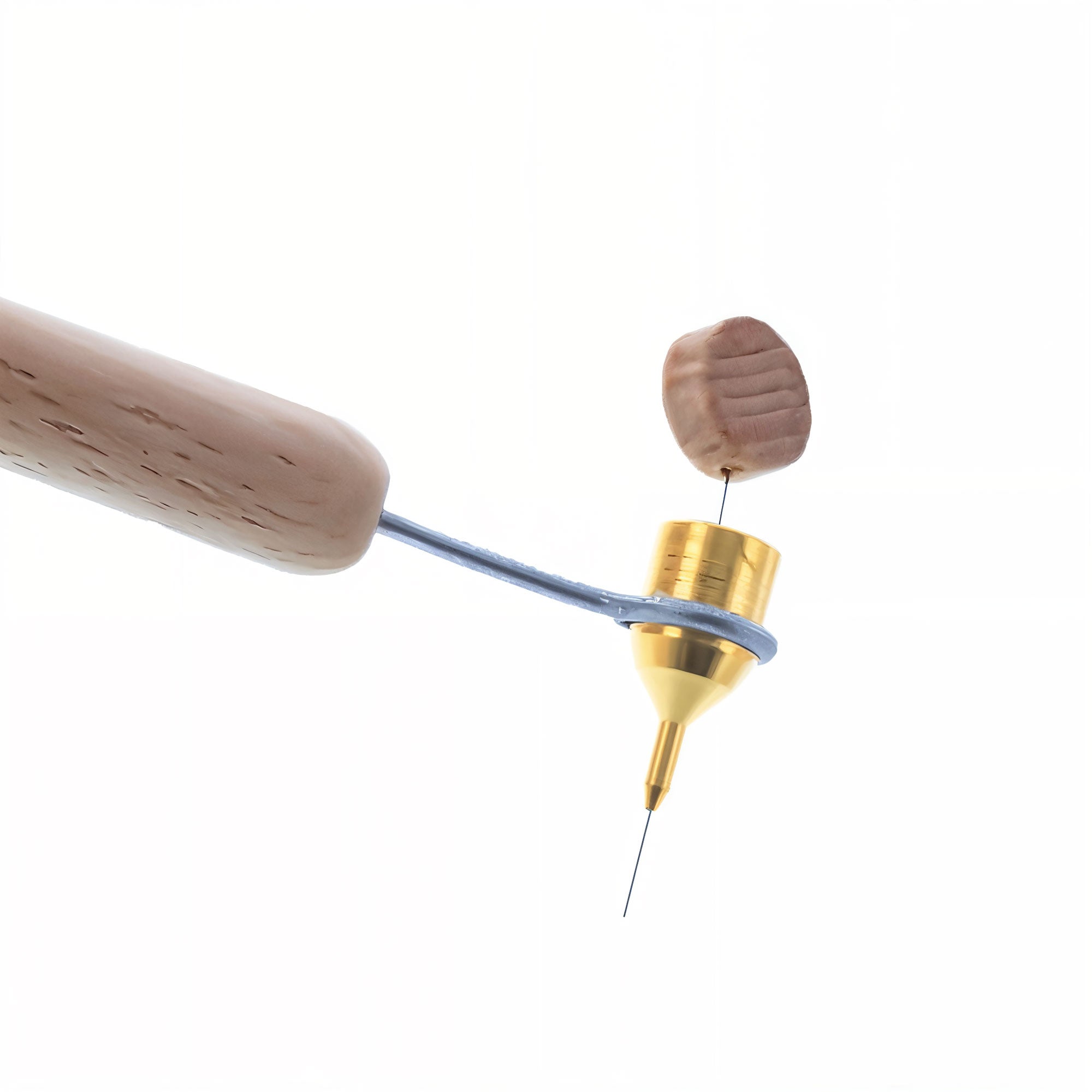 0.5 mm Heavy Brass Tip Wood Handle Kistka (Hot Wax Pen)Ukraine , dimensions in inches: 0.28 x 4.7 x 0.28
