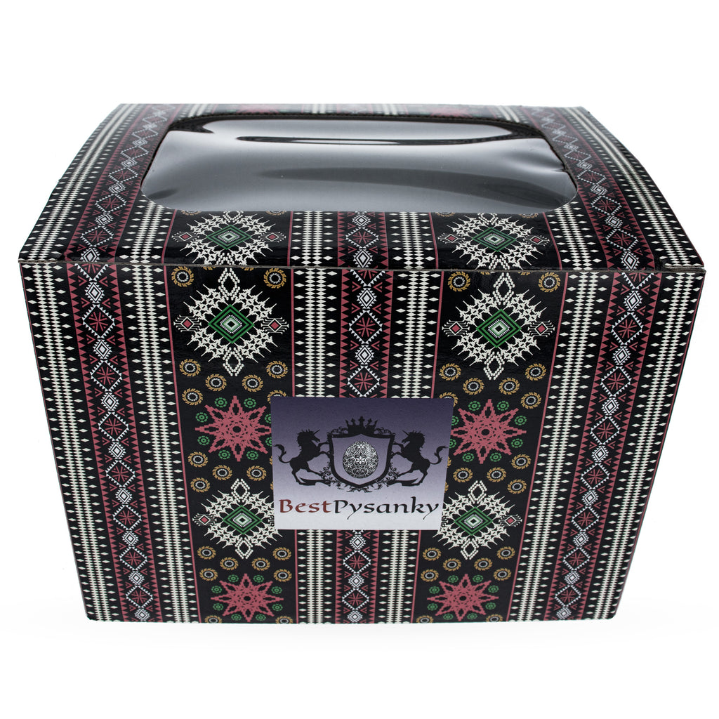 Shop Geometric Design Ukrainian Gift Box with Display Window 7.1 x 5.5 x 5.5 Inches. Buy Crafts > Boxes Red