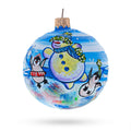 Glass Ball Christmas Ornament 3.25 Inches in Blue color Round