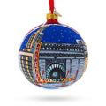 Chicago Theater, Illinois, USA Glass Ball Christmas Ornament 4 Inches in Multi color Round