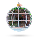 Intriguing Santa Peeking Through House Window - Hand-Painted Blown Glass Ball Christmas Ornament 4 Inches in Multi color, Round shape