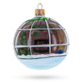 Santa Peeking Through House Window  Glass Ball Christmas Ornament  3.25 Inches in Multi color Round
