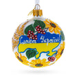 Ukrainian Map Glass Ball Christmas Ornament 3.25 Inches in White color Round