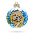 Sunny Yellow Labrador Retriever - Blown Glass Ball Christmas Ornament 3.25 Inches in Multi color, Round shape