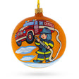 Glass Ball Christmas Ornament 4 Inches in Orange color Round