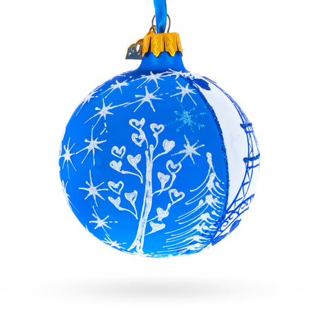Eiffel Tower, Paris, France Glass Ball Christmas Ornament 3.25 InchesUkraine , dimensions in inches: 3.25 x 3.25 x 3.25