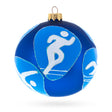 Olympic Glory: Swimming, Basketball, Tennis, Gymnastics, Track Blown Glass Ball Christmas Ornament 4 Inches in Blue color, Round shape