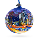 San Francisco, California Glass Ball Christmas Ornament 4 Inches in Blue color Round