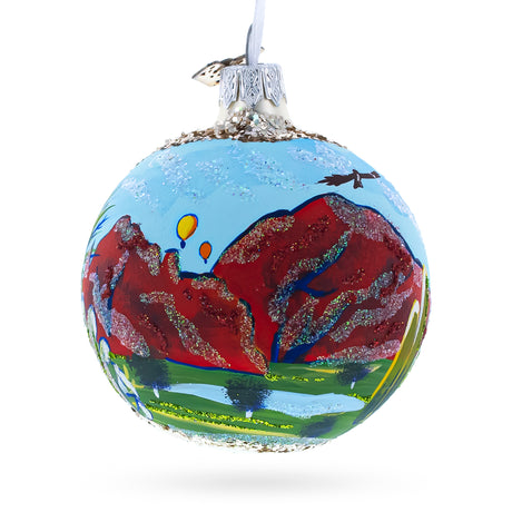 Desert Botanical Garden Phoenix, Arizona Glass Ball Christmas Ornament 3.25 Inches in White color Round