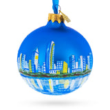 San Diego, California Glass Ball Christmas Ornament 3.25 Inches in Blue color Round