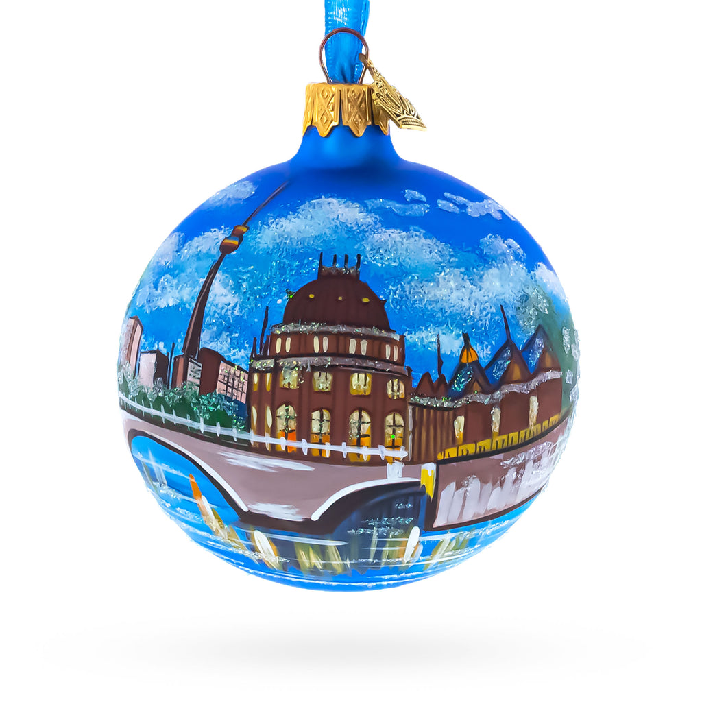 Berlin, Germany Glass Ball Christmas Ornament 3.25 Inches in Blue color Round