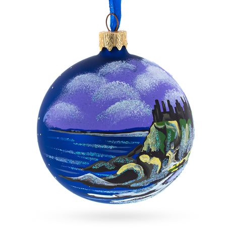 Castle in Ireland Glass Ball Christmas Ornament 3.25 InchesUkraine , dimensions in inches: 3.25 x 3.25 x 3.25