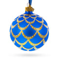 1900 Kelch Pine Cone Royal Glass Christmas Ornament 3.25 Inches in Blue color Round