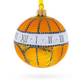 1899 Madonna Lily Clock Royal Glass Ball Christmas Ornament, 3.25 Inches in Gold color Round