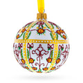 1901 Gatchina Palace Royal Glass Ball Christmas Ornament 3.25 Inches in White color Round