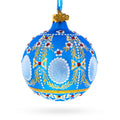1908 Regal Alexander Palace Royal Glass Ball Christmas Ornament 3.25 Inches in Blue color Round