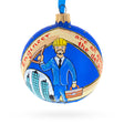 Engineer Glass Ball Christmas Ornament 3.25 Inches in Blue color Round