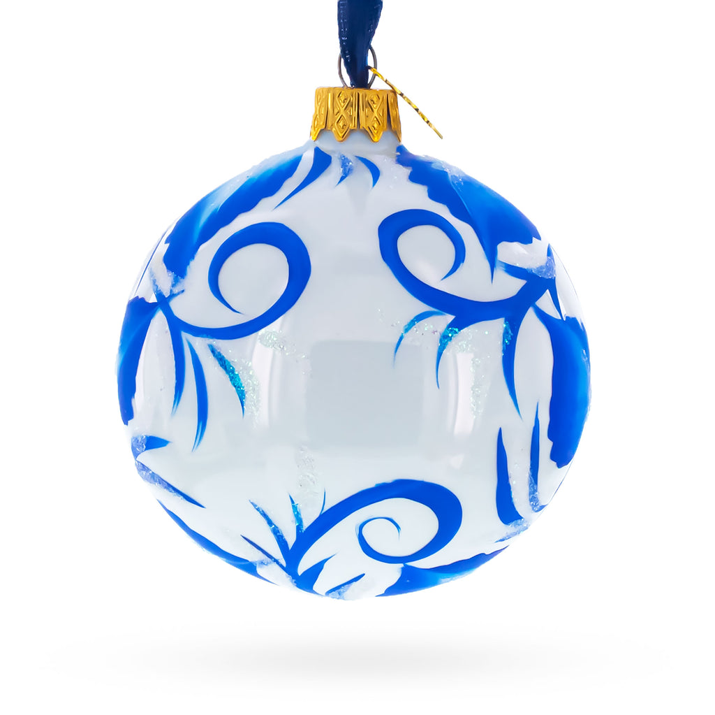 Pansies Flowers on White Glass Ball Christmas Ornament 3.25 InchesUkraine , dimensions in inches: 3.25 x 3.25 x 3.25