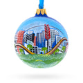 San Francisco, California Glass Ball Christmas Ornament 3.25 Inches in Blue color Round