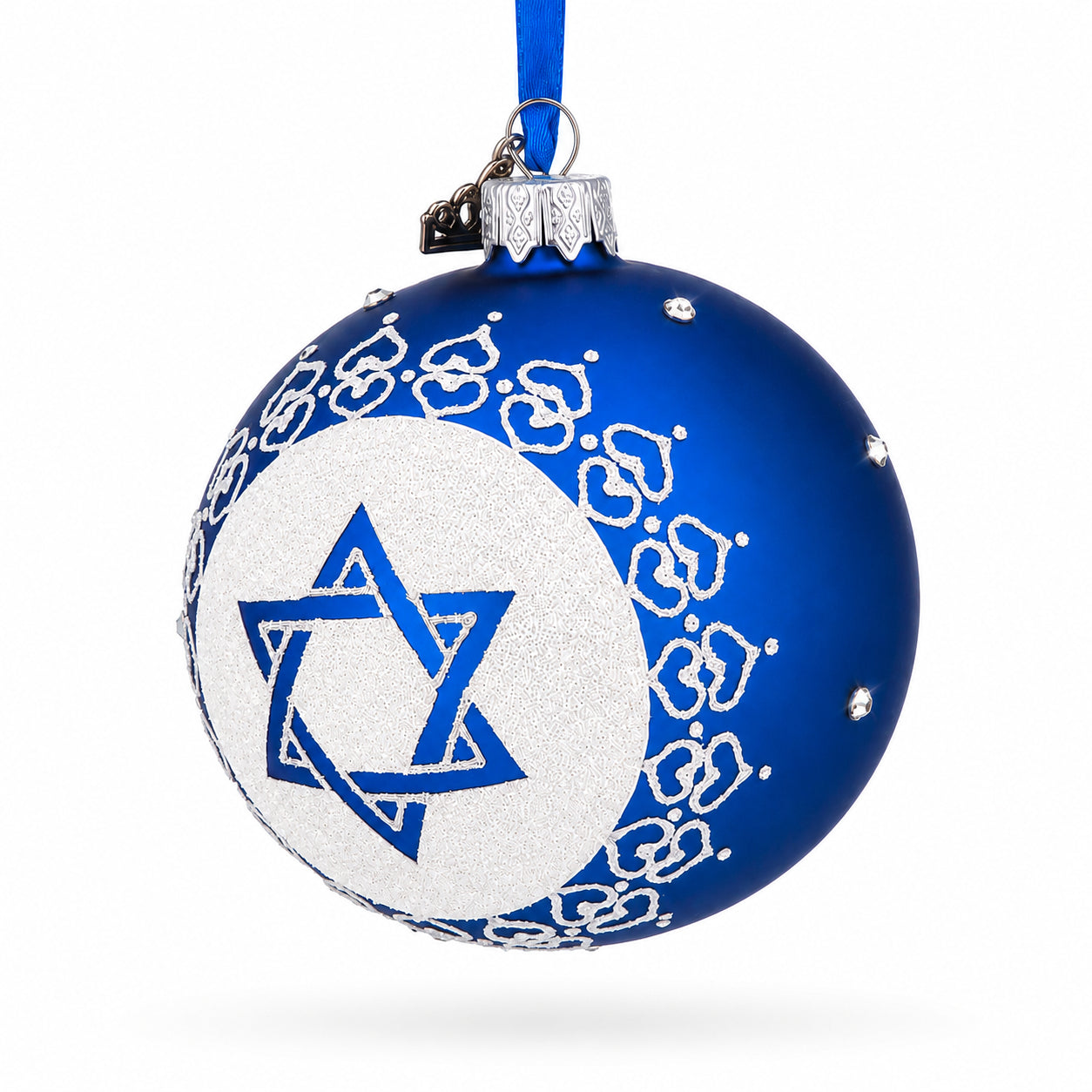 Star of David Jewish Glass Ball Ornament 3.25 InchesUkraine , dimensions in inches: 3.25 x 3.25 x 3.25