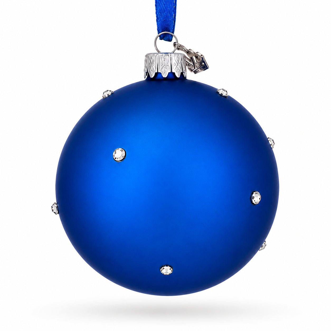 Shop Star of David Jewish Glass Ball Ornament 3.25 Inches. Buy Christmas Ornaments > Religious Blue Round