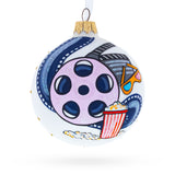 Movie Lover Glass Ball Christmas Ornament 3.25 Inches in White color Round