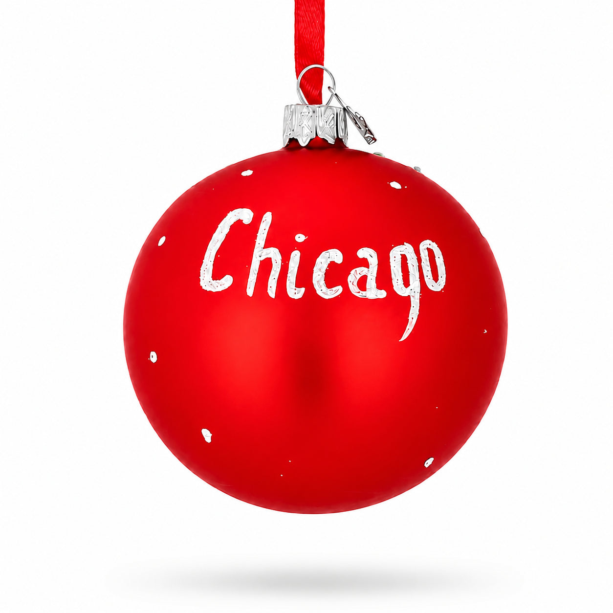 Shop Chicago Cityscape Reflections Glass Ball Christmas Ornament 3.25 Inches. Buy Christmas Ornaments > Travel > North America > USA > Illinois > Chicago Blue Round