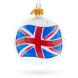 Flag of United Kingdom Glass Ball Christmas Ornament 3.25 Inches in Multi color Round
