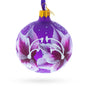 Purple Lily Blossoms Glass Ball Christmas Ornament 3.25 Inches in Purple color Round