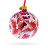 Red Lilies Glass Ball Christmas Ornament 3.25 Inches in Red color Round