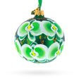 Green Orchid Elegance Glass Ball Christmas Ornament 3.25 Inches in Green color Round