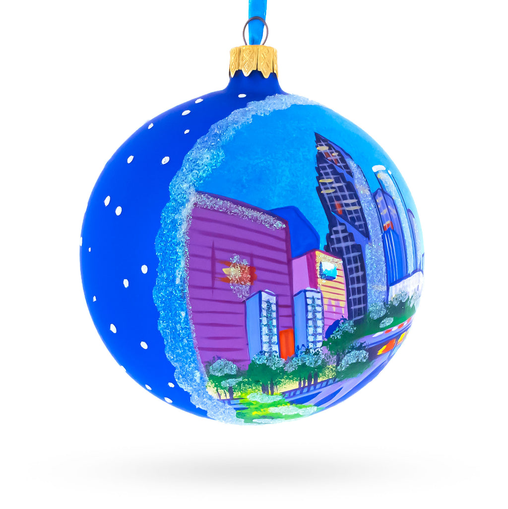 Houston, Texas Glass Ball Christmas Ornament 4 InchesUkraine , dimensions in inches: 4 x 4 x 4