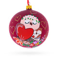 Mother's Day Glass Ball Christmas Ornament 4 Inches in Red color Round