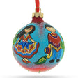 Passionate Rhythms: Latin American Dancers Blown Glass Christmas Ornament 3.25 Inches in Blue color, Round shape