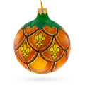 Royal Pineapple Glass Christmas Ornament 3.25 Inches in Orange color Round