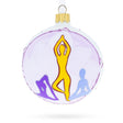 Finding Inner Peace: Yoga Glass Blown Ball Ornament 3.25 Inches in Multi color, Round shape