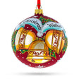 Glass Three Bells Glass Ball Christmas Ornament 4 Inches in Multi color Round