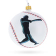 I Love Baseball Glass Ball Christmas Ornament 4 Inches in  color Round